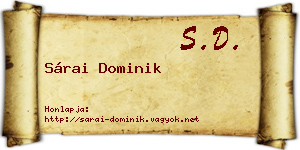 Sárai Dominik névjegykártya